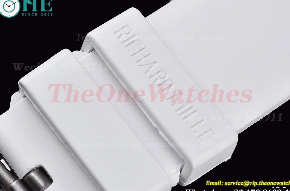 Strap Real YSF RM52-01 On Rubber White Cer RU Tourbillon 0217